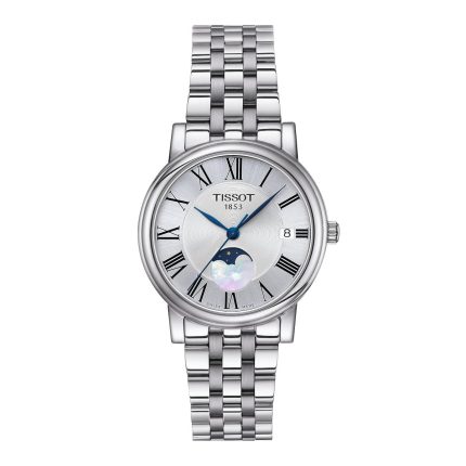 Tissot T-Classic Carson Premium Lady Moonphase Silver Stainless Steel Bracelet T1222231103300